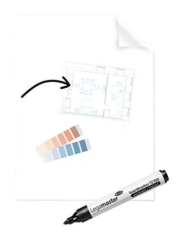 Legamaster Magic-Chart Clearboard Flipchart-Folie 600x800mm - 25 Blatt - Flipchart-Folie für kreative Präsentationen, transparent und ideal für visuelle Ideenentwicklung in Meetings oder Workshops.