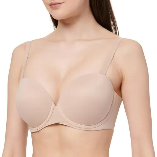 Calvin Klein Damen Push-Up BH mit Abnehmbaren Trägern, Beige (Cedar), 75D - Funktionsunterwäsche mit abnehmbaren Trägern für individuelle Tragevarianten. Der Push-Up BH bietet optimalen Halt und Tragekomfort aus 79% recyceltem Nylon.