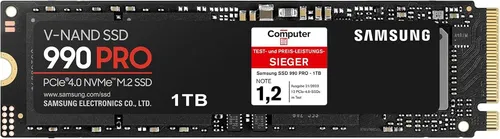 Samsung SSD 1TB M.2 990 PRO - Blazing Fast 7,450 MB/s Leseleistung, ultimative Performance für Gaming und Workstations