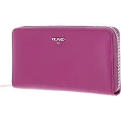 Picard Bingo Zip Around Wallet aus echtem Rindsleder - Elegante Geldbörse mit Zipper, 18 Fächern für Karten und 2 Geldscheinfächern. Hochwertiges Rindsleder in Fuchsia – ideal für stilbewusste Damen.