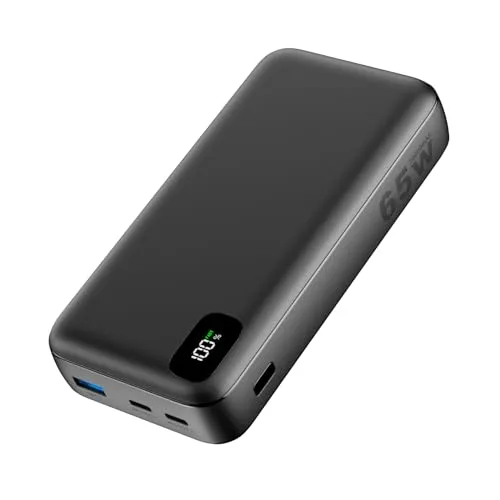 A ADDTOP Power Bank, 65W 20000mAh Laptop Portable Charger with 2 USB C & 1 USB A Output, Fast Charging External Battery Pack for Computer MacBook Dell XPS Surface iPhone iPad
