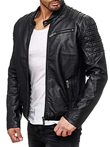 Red Bridge Herren Kunstleder Bikerjacke MC Black XXL - Funktionsjacken aus hochwertigem Kunstleder mit lässigem Sitz, ideal für Übergangszeiten und höchsten Tragekomfort.