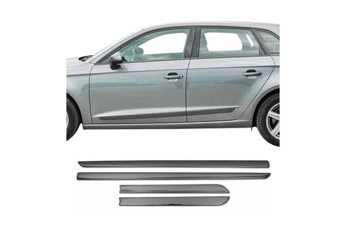 OMAC Zierleisten-Aufkleber für Seat Alhambra 2010-2025, Chrom Dunkel, 4tlg - Hochwertige Zierleisten für Ihr Auto, die nicht nur stilvoll aussehen, sondern auch Ihre Originalteile vor Kratzern schützen. Einfache Montage ohne Bohren, aus langlebigem Edelstahl gefertigt.
