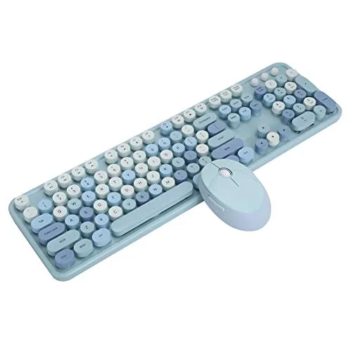 2.4G kabellose Tastatur Maus, Laptop Office Tastatur und Maus Combo, 1600 DPI Wireless Keyboard Mouse Set für XP / for Win 7 / for Win 8 / for Win 10 - Retro Vintage