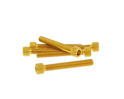 Schraubensatz 6 Stück Innensechskant Alu gold - M6x45