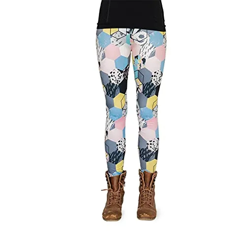 cosey - Bunte Bedruckte Motiv-Leggings (Einheitsgröße) - Design Muster Mix