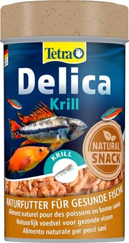 Tetra Delica Krill Naturfutter - 100% gefriergetrocknete Krill, natürliche Snacks für Zierfische, 100 ml Dose