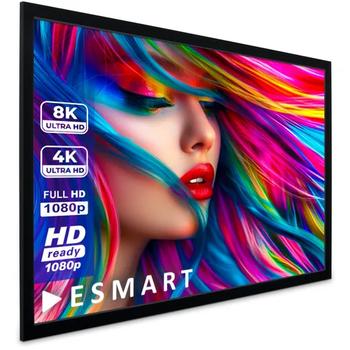 ESMART Professional MIRALE Tageslicht-Rahmen Leinwand GRAU 186x105 cm (84") 16:9 - Beamer-Leinwände mit festem Rahmen, ideal für professionelle Präsentationen und Heimkino, bietet exzellente Bildqualität dank hochwertigem grauem Tuch.