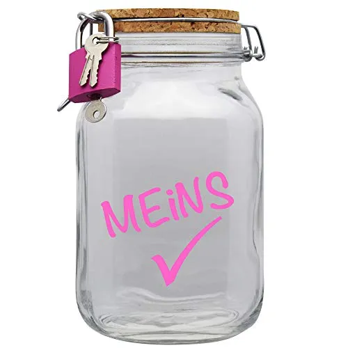 Spardose Meins Geld Geschenk Idee Transparent XL