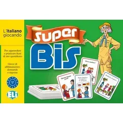 Super Bis - Italiano (Spiel) Niveau A2 - Gesellschaftsspiel zur Verbesserung der Frageformen in Italienisch, ideal für Lernende auf Niveau A2, fördert spielerisches Lernen und Sprachverständnis.
