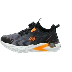 Dockers Slip-In Sneaker mit Schnellverschluss, Gr. 41, grau-schwarz-orange - Bequeme und stylische Schlupfschuhe aus Textil, ideal für schnellen Einstieg und täglichen Komfort.