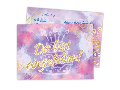 LIMONIA Einladungskarten zum Geburtstag Einladungen Karten Aquarell Erwachsene Kinder, Einladungskarten Aquarell Karte für Feiern