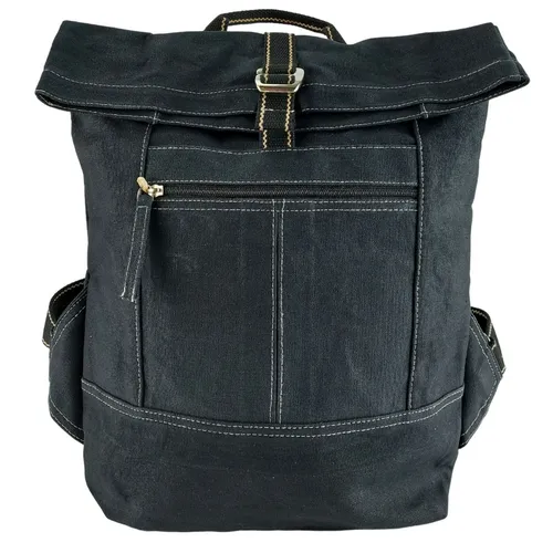 Sunsa Damen Rucksack - Stilvolle Umhängetasche in Grau - Damentaschen im modernen Design aus stone washed Canvas, ideal für Beruf, Freizeit und Reisen. Mit praktischen Fächern und umweltfreundlicher Herstellung.