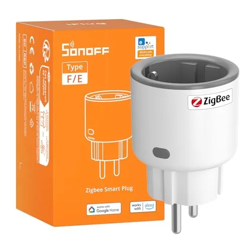 SONOFF S60 Zigbee Smart Steckdose 16A - Intelligente Steckdose für Smart Homes, kompatibel mit Amazon Alexa und Google Home, ermöglicht energiesparende Steuerung per App.
