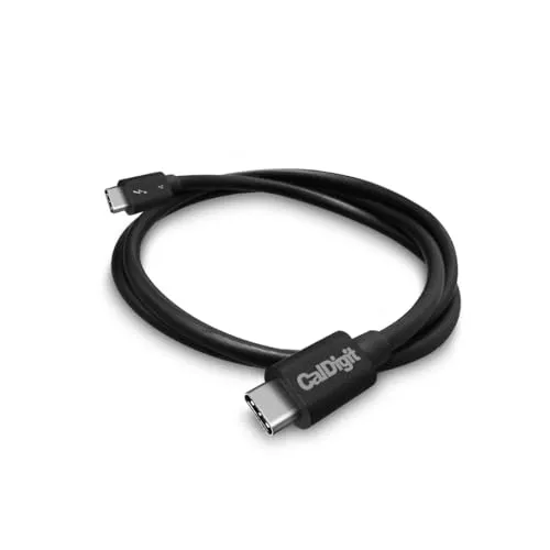 CalDigit Thunderbolt 4-Kabel, unterstützt Laden bei 100 W, 40 Gbit/s, kompatibel mit Thunderbolt 3 und USB-C, 2016+ MacBook Pro, Air, 2020+ M1 (0,8 m langes Thunderbolt 4- und USB 4-Kabel).