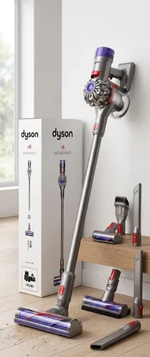 Dyson V8™ Advanced kabelloser Staubsauger (Silber/Nickel) - Stabstaubsauger mit 10 % mehr Saugkraft und bis zu 40 Minuten Laufzeit. Ideal für effiziente und leise Reinigung in Ihrem Zuhause.