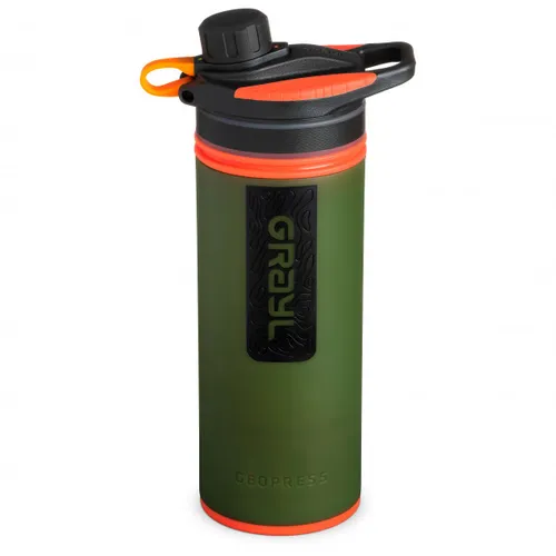 Grayl Geopress Wasserfilterflasche - Oasis Green - Outdoor Trinkflasche mit innovativer OnePress Global Protection Technologie, entfernt 99,99% der Krankheitserreger und bietet schnellen Zugang zu sauberem Wasser bei Abenteuerreisen und Trekking.