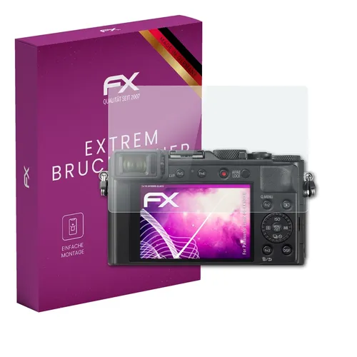 atFoliX Glasfolie für Panasonic Lumix DC-LX100 II Panzerfolie 9H Schutzpanzer