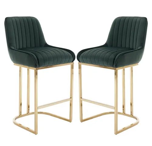 WAHSON OFFICE CHAIRS Barhocker Samt 2er Set mit Lehne - Elegante Barhocker im 2er Set mit samtiger Oberfläche, ideal für die Küche oder das Esszimmer. Die ergonomische Lehne sorgt für zusätzlichen Komfort.