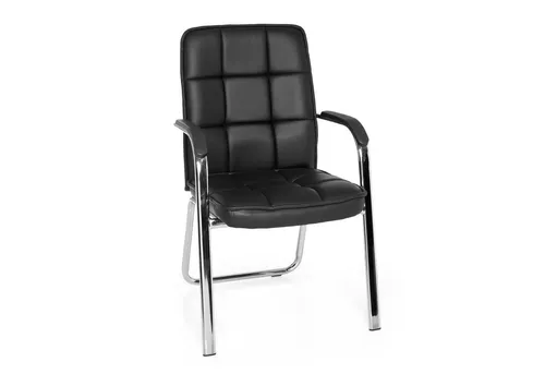 hjh OFFICE Besucherstuhl BORNE aus Kunstleder - Eleganter Konferenzstuhl für hohen Sitzkomfort mit üppiger Polsterung und geschwungenen Armlehnen. Ideal für Besprechungszimmer, Messen und Wartebereiche.