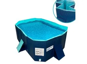 BEST DIRECT Faltbarer Pool - 166 x 107 x 45 cm, kompakt und tragbar für Kinder und Hunde, ideal für Garten und Terrasse