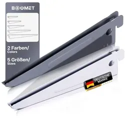 BOOMET Regalträger für Wandschienen 27cm - Anthrazit, 10 Stück - BOOMET Regalträger: Robuste Halterungen aus pulverbeschichtetem Stahl für eine sichere Befestigung an Wandschienen. Ideal für Ordnung in jedem Raum. Einfache Montage und hohe Tragfähigkeit für vielseitige Anwendungen.