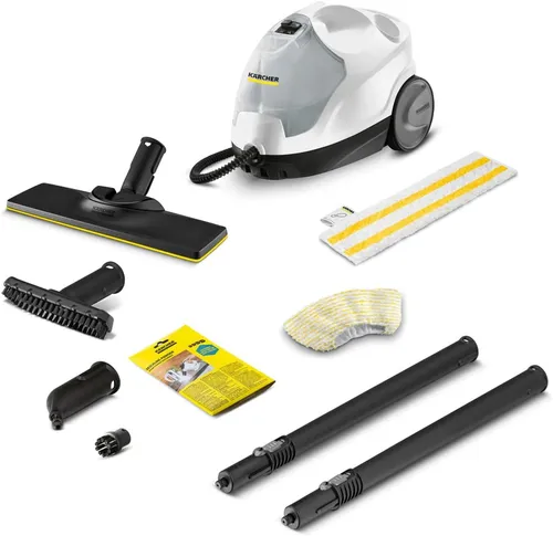 Kärcher Dampfreiniger SC 4 EasyFix 2000 Watt - Dampfreiniger für gründliche Reinigung ohne Chemie, mit EasyFix-Bodendüse für mühelosen Tuchwechsel und einem permanent wiederbefüllbaren Wassertank.