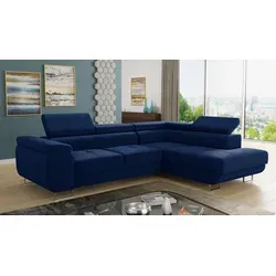 Ecksofa Caris mit Schlaffunktion - Sofas & Couches - Komfortables Ecksofa mit Schlaffunktion und Bettkasten (Schlaffläche: 195x123 cm), einstellbare Kopfstützen für optimalen Sitzkomfort.