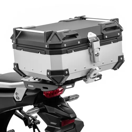 Bagtecs Topcase XB28 - Aluminium 28 Liter Silber - Topcase für Motorräder, 28 Liter Volumen, robustes Aluminium-Design für optimale Sicherheit und Stil auf jeder Fahrt.