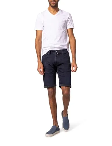 Pierre Cardin Herren Kurze Hose Lyon Bermuda | Tapered Fit | Blue/Black Buffies 8140 6803 | Größe 34 - Modische Herren-Freizeithose mit tapered Fit, ideal für entspannte Tage. Aus strapazierfähigem Material und in klassischem Design für vielseitige Kombinationsmöglichkeiten.