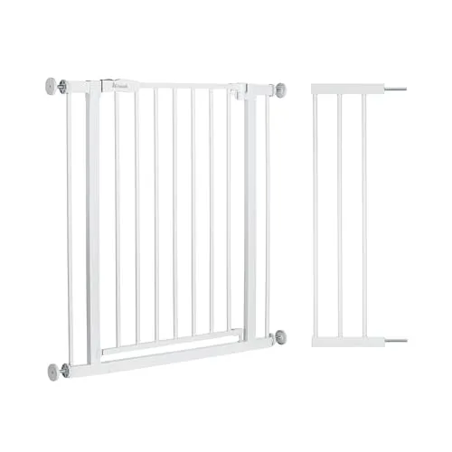 hauck Treppenschutzgitter Open N Stop 2 inkl. 21 cm Verlängerung - Kindersicherung für Türen und Treppen, einfach ohne Bohren zu installieren und mit einhändigem Öffnen für maximale Sicherheit.