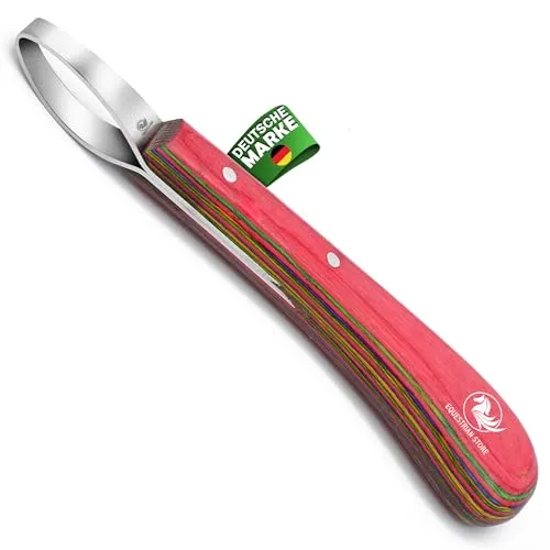 EQUESTRIAN STORE Double-Edged J2 Stainless Steel Hoof Trimming Loop Knife with Sheet Handle - Versatile Farrier Tool for Horse & Cow Hoof Care, Ideal for Farriers & Horse Owners. (FLK-08) (FLK-01)