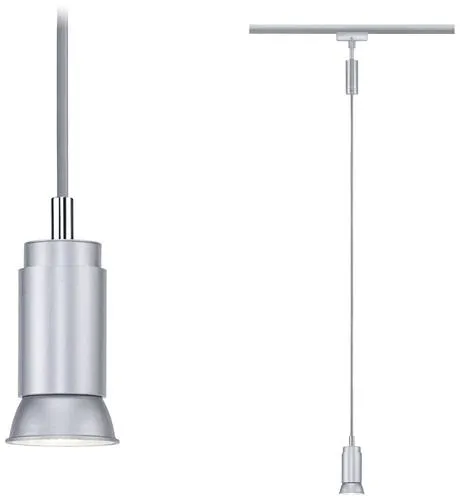Paulmann Runa Hochvolt-Pendelleuchte URail GU10 in Chrom matt - Moderne Pendelleuchte für Lichtsysteme, mit flexibler GU10-Fassung für individuelle Leuchtmittelwahl und smarte Steuerung per App.