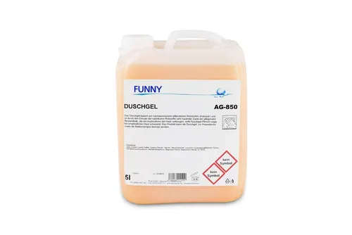 Funny Duschgel 5 Liter - Hautschonend und pflegend - Dusch- & Badeartikel: Hochwertiges, hautfreundliches Duschgel mit Kokosöl für sanfte Reinigung und Feuchtigkeit, ideal für Gäste und Mitarbeiter.