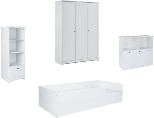 Kinderzimmer 4er-Set Thilo in Weiß - Hochwertiges 4er-Set für Kinderzimmer, Maße: B: 487 cm, H: 189 cm. Mit Melaminbeschichtung und stilvollem Design – ideal für jedes Kinderzimmer. Jetzt 10€ Willkommens-Gutschein bei Newsletter-Anmeldung sichern!