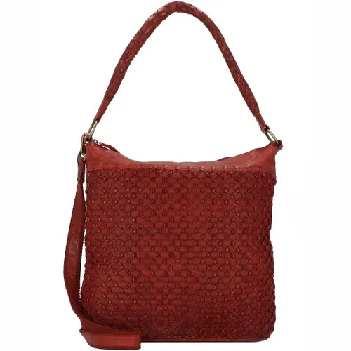 GreenLand Nature Schultertasche Femi & Nine, Leder - Hochwertige Schultertasche aus strapazierfähigem Leder mit kunstvollem Flechtdesign, ideal für Ordnung dank mehreren Fächern und abnehmbarem Riemen für vielseitigen Tragekomfort.