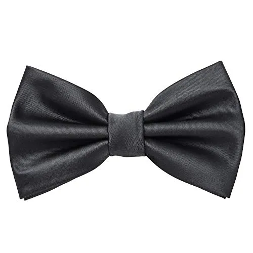 MASADA Herren Fliege Anthrazit Seidenlook, stufenlos verstellbar, handgefertigt, Hakenverschluss - 12 x 6 cm 100% Polyester