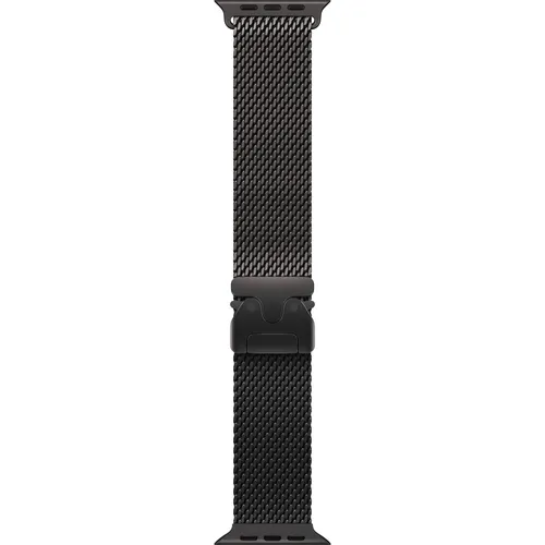 Apple Watch Band - Milanaise Armband 49 mm - Schwarz - Small - Smartwatch Ersatzarmbänder, geschmeidiges Edelstahlgeflecht, individuell einstellbar für perfekten Sitz und elegantes Design.