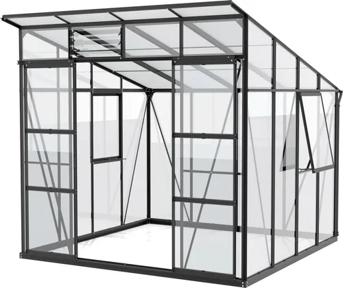 Vitavia Gewächshaus "Freya 7600" mit Zubehör - Garten-Zubehör: 7,6 m² Gewächshaus in schwarz, inklusive über 100 Euro Zubehör wie Hygrometer und Min-Max-Thermometer für optimale Pflanzenpflege.