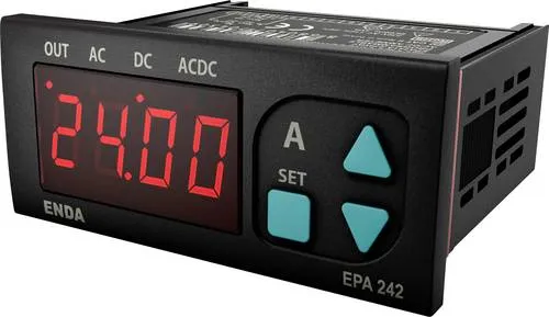 Enda EPA242-R-230 Digitales Einbaumessgerät ±5 A/AC/DC - Elektrische Messgeräte: Programmierbares Amperemeter mit flexiblen Stromeingängen bis 5 A (AC, DC oder AC/DC), ideal für präzise Strommessungen.