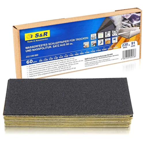 S&R Schleifpapier wasserfest 60 St. 232.230.060