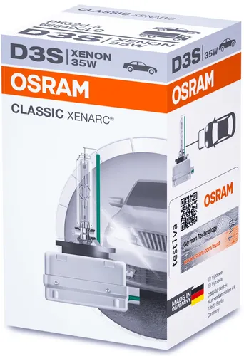 OSRAM CLASSIC D3S Xenon Brenner Scheinwerferlampe - Autobeleuchtungen: CANbus-kompatibel, hohe Lebensdauer von bis zu 4000 Stunden und 3200 lm Lichtstrom für optimale Sicht im Dunkeln.