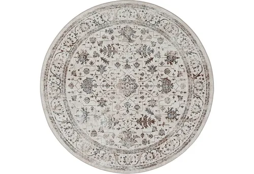 Teppich "Creation 50112" - Eleganter Kurzflor Teppich, rund, 200 cm - Teppich für Wohnzimmer und Schlafzimmer mit elegantem Glanz, pflegeleicht und ideal für eine warme Atmosphäre. Hoch-Tief-Effekt und stilvolle Bordüre sorgen für das besondere Etwas.