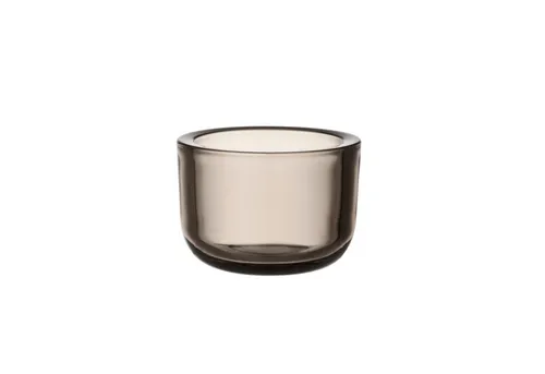 Iittala Valkea Teelichthalter 60 mm in Leinen - Eleganter Kerzenständer aus sanft eingefärbtem Glas, designed von Harri Koskinen, ideal für stimmungsvolle Beleuchtung und gemütliche Atmosphäre.