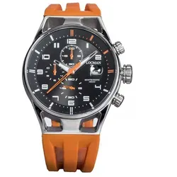 Locman Italy Chronograph Orange - Automatik Uhr - Chronograph mit orangefarbenem Zifferblatt und robustem Edelstahlgehäuse, ideal für sportliche Anlässe und stilbewusste Träger.