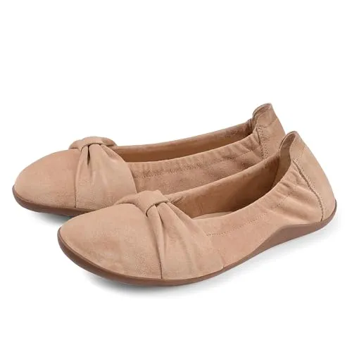BÄR Elly Damen Ballerina – Freizeitschuhe mit 100% Zehenfreiheit - Erlebe außergewöhnlichen Tragekomfort mit handgefertigten Freizeitschuhen aus weichem Ziegenvelours. Atmungsaktiv und flexibel, ideal für normale bis breite Füße – ein Gefühl wie barfuß!