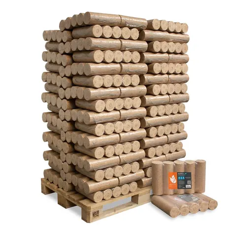 Holzbriketts Nestro 960kg Palette – 96x10kg Briketts für Ofen, Kamin & Heizung