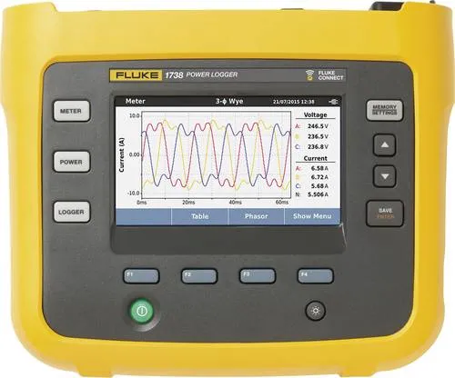 Fluke 1738/EUS Netz-Analysegerät - 3-phasiges Netz-Analysegerät mit Loggerfunktion und Fluke Connect Kompatibilität für optimale Stromqualität und Energieverbrauchsanalyse.