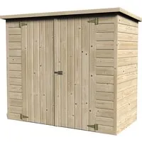 Fahrradgarage Bike Box – 193 x 98 cm Holz - Robuste Fahrradgarage aus 12 mm starkem Holz, ideal für 2 Fahrräder und ein E-Bike. Einfache Montage, sicher mit Doppeltür und Türriegel. Perfekte Ergänzung für Ihren Garten!