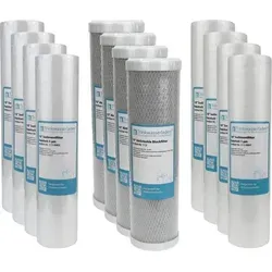 Jahre Filter Set 10' 12-teilig Umkehrosmose RO Sediment Aktivkohle - Sanitärinstallation: Hochwertiges 12-teiliges Filterset für Umkehrosmose-Systeme, sorgt für reines Wasser durch effektive Grob- und Feinfiltration.